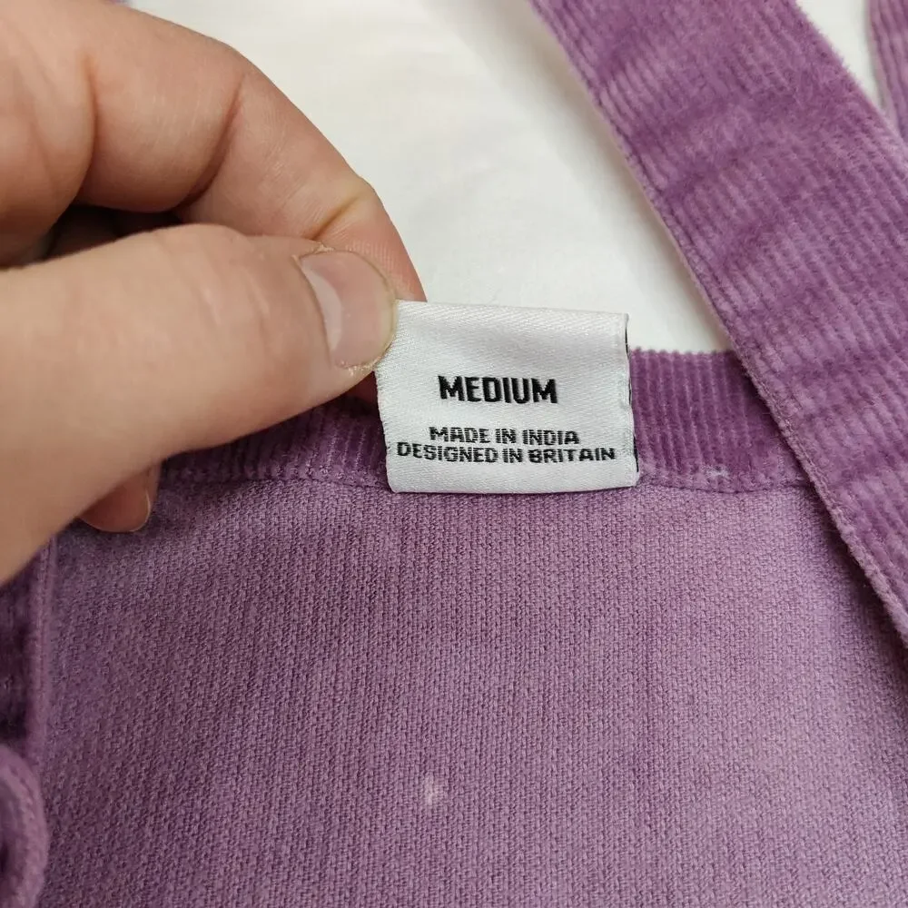 Lucy & Yak Mini Pini Corduroy Overall Pinafore Jumper Dress Medium Grape Purple - Picture 9 of 13